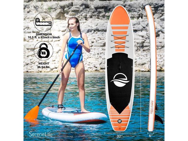 SereneLife 10.5' Free-Flow Inflatable Stand-Up Paddle Board - Blue (SLSUPB135)