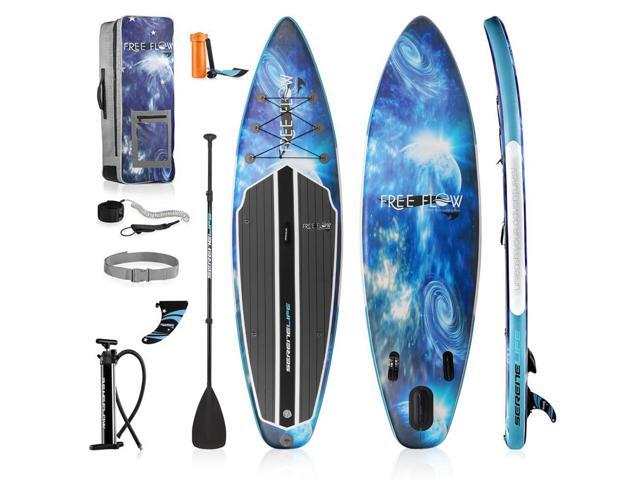 SereneLife 10.5' Rising Flow Inflatable Stand-Up Paddle Board iSUP - Space Blue (SLSUPB872)