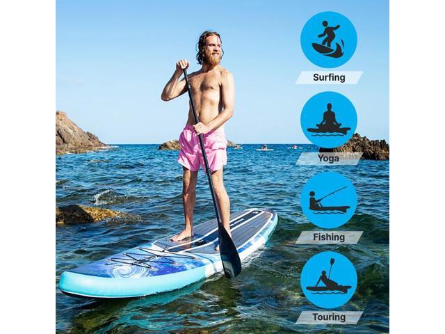 SereneLife 10.5' Rising Flow Inflatable Stand-Up Paddle Board iSUP - Space Blue (SLSUPB872)