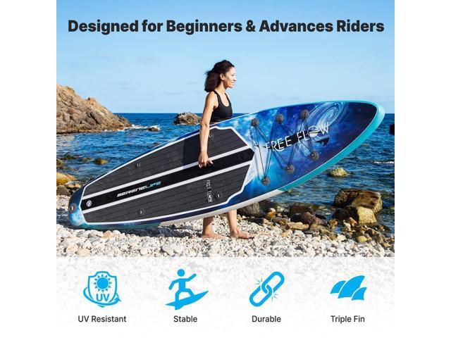 SereneLife 10.5' Rising Flow Inflatable Stand-Up Paddle Board iSUP - Space Blue (SLSUPB872)
