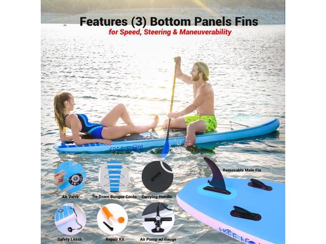 SereneLife 10.5' Free-Flow Inflatable Stand-Up Paddle Board - Blue (SLSUPB125)
