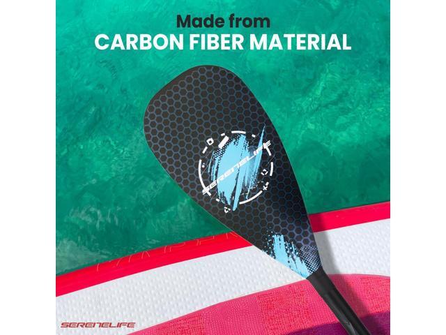 SereneLife Adjustable 3-Piece Carbon Fiber SUP Paddle - Black (SLPADDLE10)