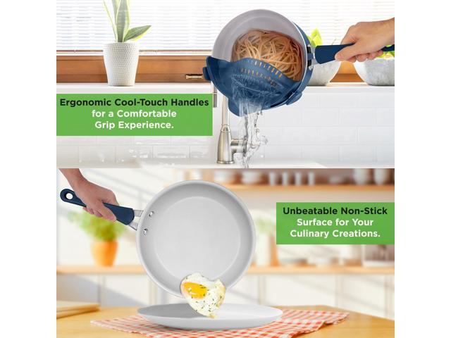 NutriChef 20-Piece Non-Stick Kitchenware Pots & Pans Set Blue (NCCW20SBLU)