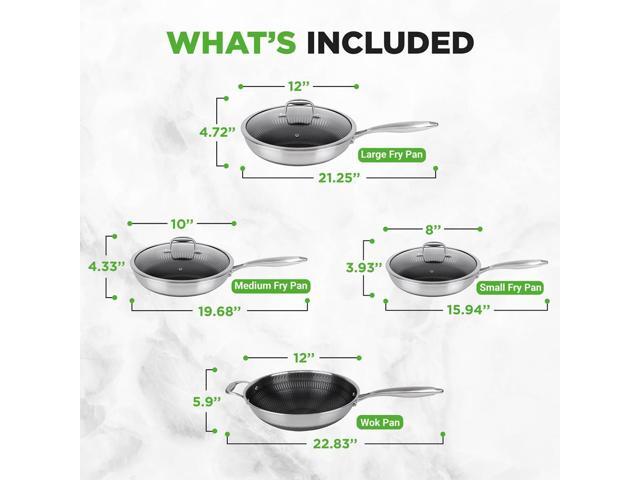 NutriChef 7-Piece Triply Stainless Steel Cookware Set DAKIN Etching Non-Stick Coating (NC3PLY7S)