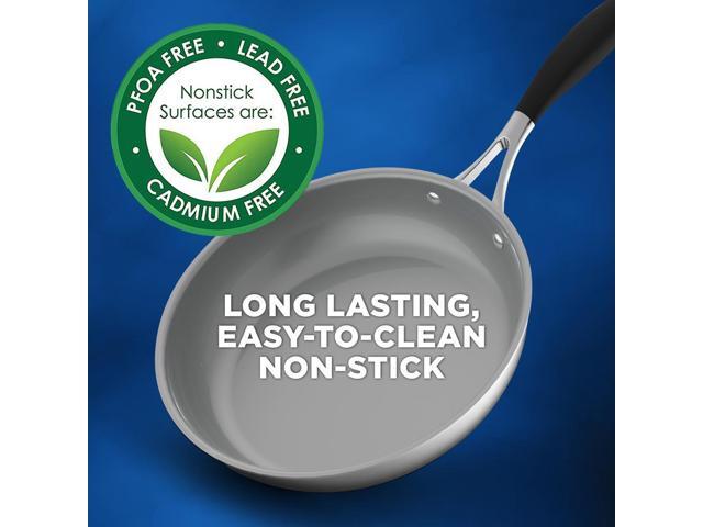 NutriChef 12-Piece Clad Stainless Steel Kitchenware Pots & Pans Set Prestige Ceramic Non-Stick Coating (NCSSS12)