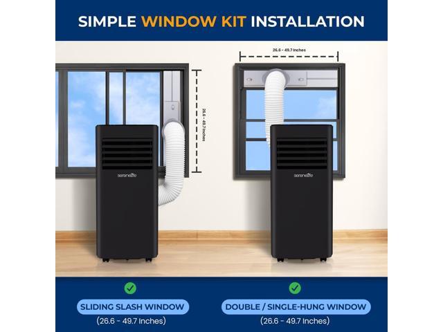 SereneLife 10,000 BTU Portable Air Conditioner with Dehumidifier & Fan - Black (SLPAC19B)
