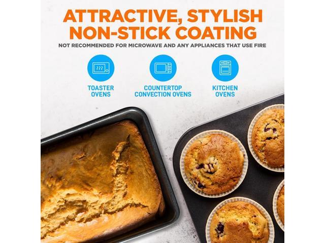 NutriChef 8-Piece Non-Stick Stackable Carbon Steel Bakeware Set - Brown (NCBKSTK)