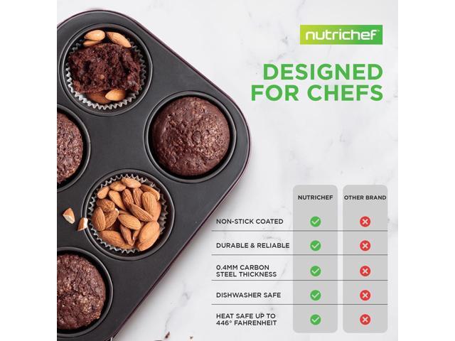 NutriChef 8-Piece Non-Stick Stackable Carbon Steel Bakeware Set - Purple (NCBKSTK5)