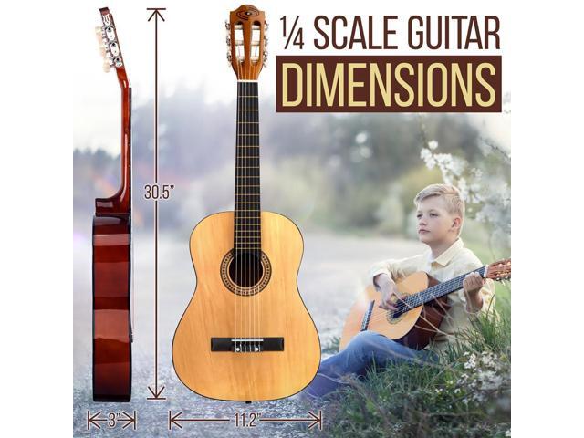 Pyle Classic Style Junior Scale Guitar - 30' with Digital Tuner & Accessories (PGACLS30)