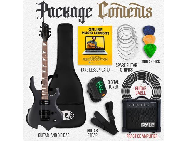 Pyle 6-String Electric Guitar Kit - Includes Amplifier & Accessory Set (PMGTRKT101)