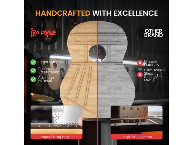 Pyle 41' Full-Size Acoustic Guitar Kit - Cutaway Body with Digital Tuner & Accessories (Sunburst Teardrop) (PGSTGR007SBD)