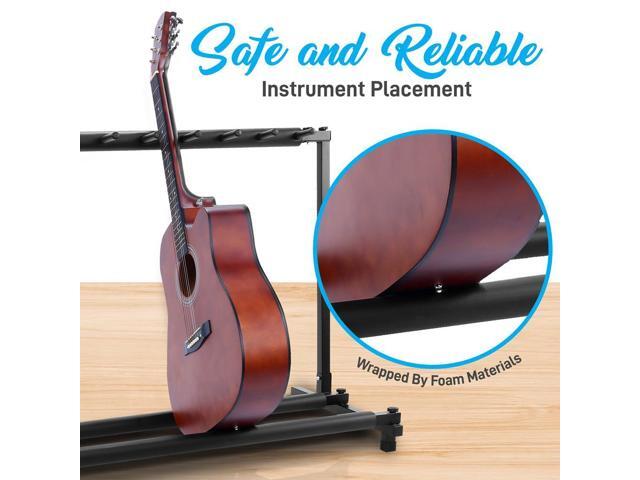 Pyle 9-Space Foldable Guitar Rack - Multi-Instrument Floor Stand Holder (PGST93)