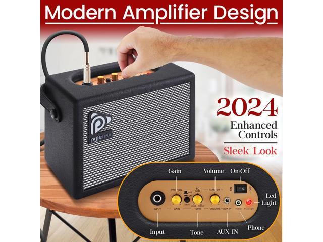 Pyle 38.7' Prog Rock Electric Guitar & Amp Kit - Natural - PEGKT781N