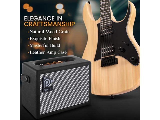 Pyle 38.7' Prog Rock Electric Guitar & Amp Kit - Natural - PEGKT781N