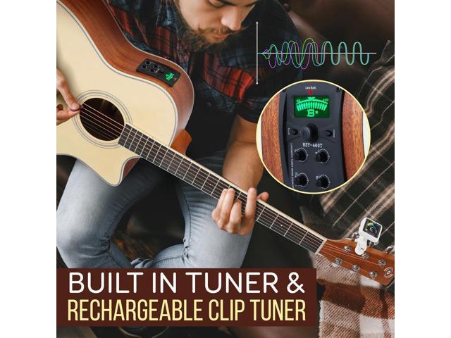 Pyle 41' 6-String Electric Acoustic Guitar Kit - Natural Matte - PEAG200