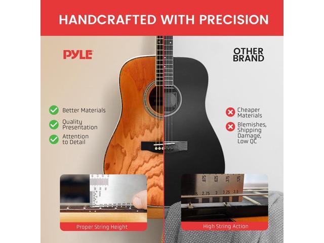 Pyle 41' Full-Size Steel String Acoustic Guitar - PGA480CBS