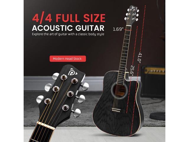 Pyle 41' Full-Size Steel String Acoustic Guitar - Black - PGA480BK