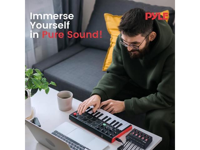 Pyle 4-Channel Wireless Bluetooth Streaming Mini Line Mixer with USB Audio Interface - PMAX4