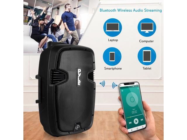 Pyle 15' Bluetooth PA Loudspeaker with Rechargeable Battery & Wireless Microphones - PPHP1599WU