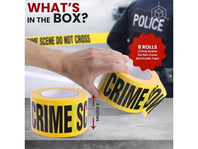 Pyle 8-Piece Crime Scene Do Not Cross Tape - 656 ft. Roll, Black & Yellow (PCSCTX8)