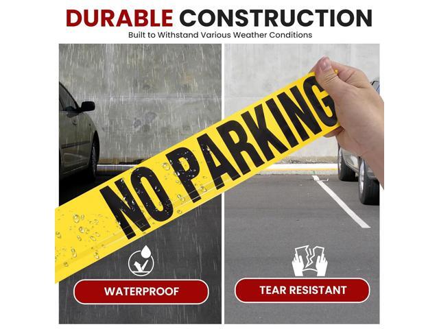 Pyle 6-Piece No Parking Barricade Tape - 656 ft. Roll, Black & Yellow (PNPCTX6)