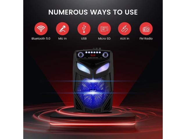Pyle 10' Portable Bluetooth PA Speaker - 600W, Wireless Mics, Rechargeable (PPHP101WMB)