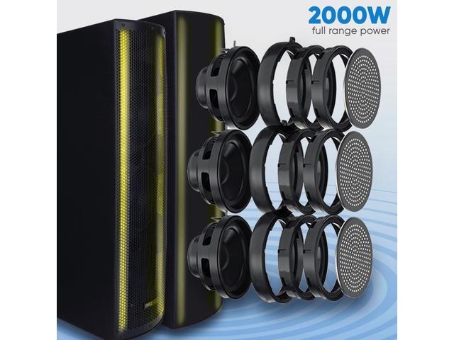 Pyle 3 x 6.5 Bluetooth DJ Combo Speaker System - 2000W, RGB Lights, Tripod Stands (PS65ACT)