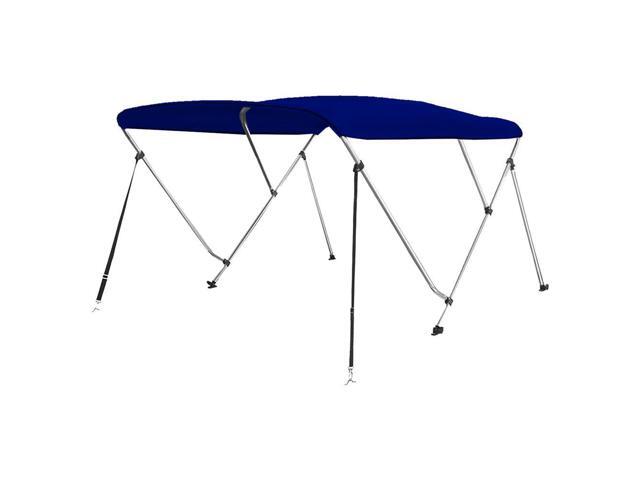 SereneLife 3 Bow Bimini Top Boat Cover - 1' Aluminum Frame, UV Resistant, Waterproof (Blue) (SLBTW78B)