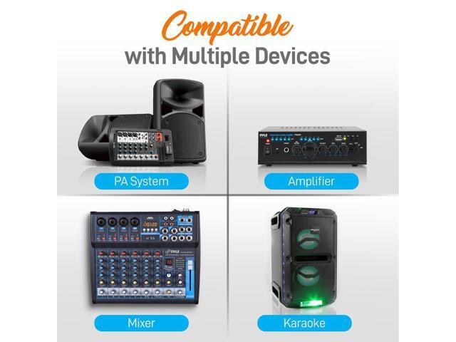 Pyle Bluetooth Wireless PA Microphone System with (4) Beltpacks, (4) Headset Mics, RCA/Aux Input - UHF Public Address System