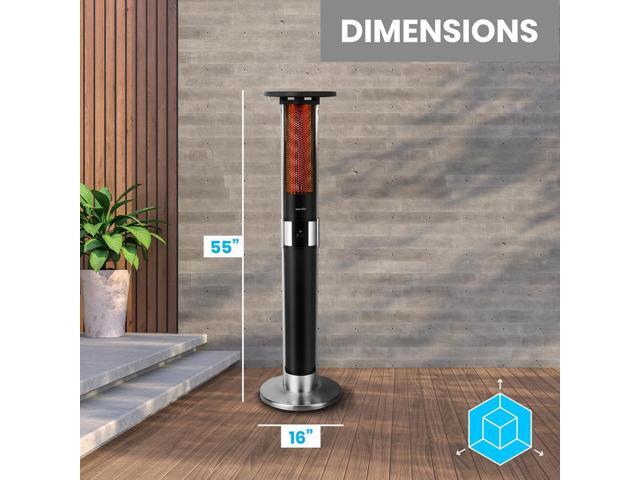 SereneLife Electric Patio Heater with Remote Control - 1500W (SLOHT44)