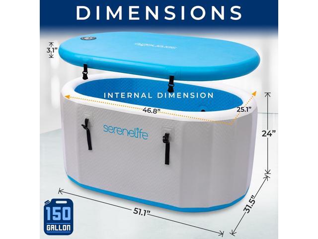 SereneLife Inflatable Insulated Cold Plunge Tub - Ice Bath Recovery Pod (SLCPTBOV50)