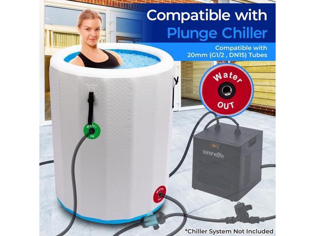 SereneLife Inflatable Insulated Cold Plunge Tub - Ice Bath Therapy Recovery Pod (SLCPTBCR30)
