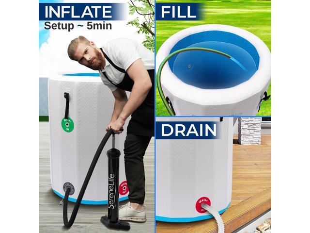 SereneLife Inflatable Insulated Cold Plunge Tub - Ice Bath Therapy Recovery Pod (SLCPTBCR30)