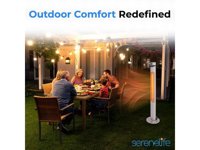 SereneLife Floor Standing Patio Heater - Remote Control with Three Power Settings (SLOHT42)