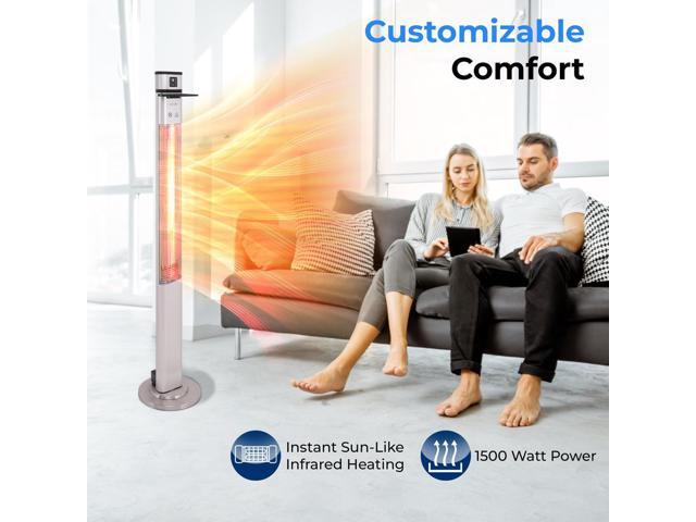 SereneLife Floor Standing Patio Heater - Remote Control with Three Power Settings (SLOHT42)