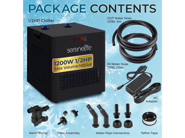 SereneLife Cold Plunge Water Chiller - 1200W 1/2 HP Cooling System (SLWTRCHLR110)