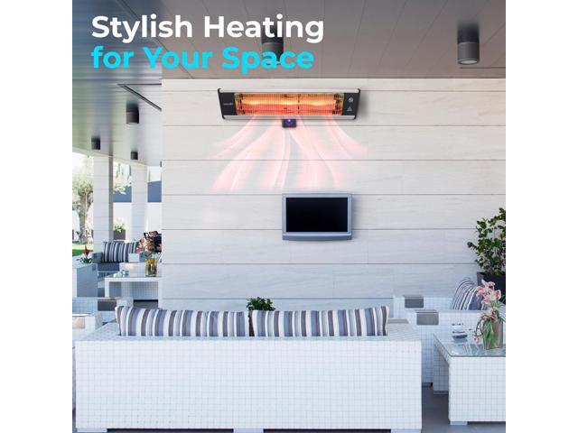 SereneLife Wall Mounting Patio Heater - Remote Control with High Rated Aluminum Reflector (SLOHT28)