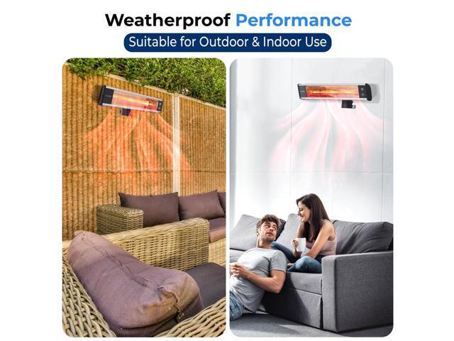 SereneLife Wall Mounting Patio Heater - Remote Control with High Rated Aluminum Reflector (SLOHT28)