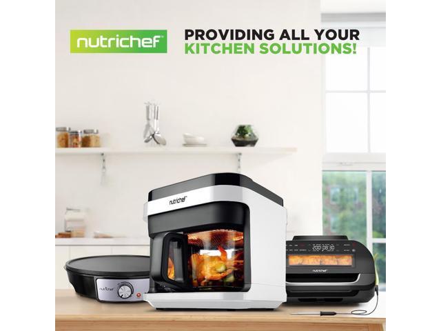 NutriChef 5.5 Liter Digital Air Fryer with Transparent Window - NCAF539TW (White)