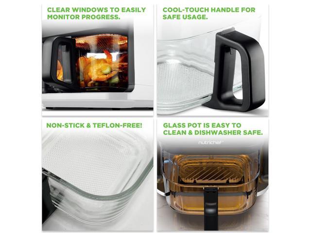 NutriChef 5.5 Liter Digital Air Fryer with Transparent Window - NCAF539TW (White)
