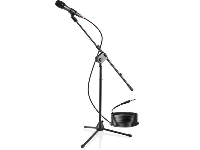 Pyle Dynamic Microphone & Tripod Stand Kit - Height Adjustable, Extending Boom - PMKSM20