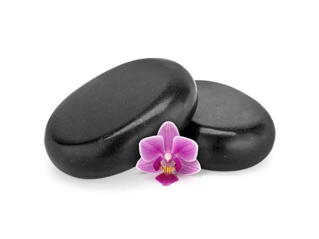 SereneLife Large Massage Stones - 2 Basalt Rock Stones with Travel Bag & Storage Box - PSLMSTN01