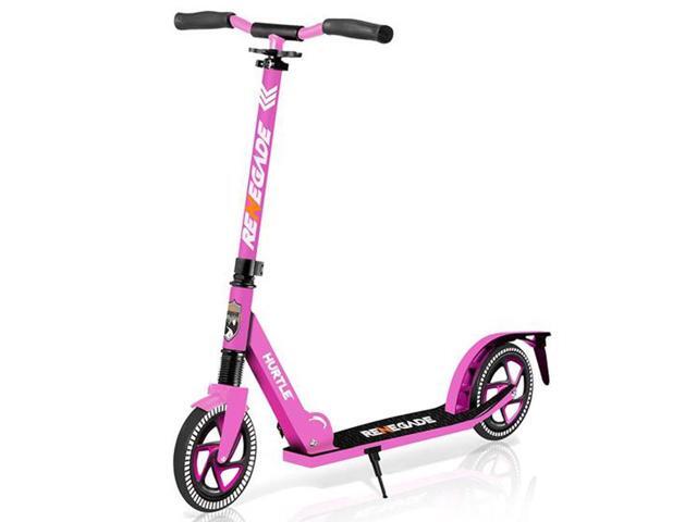 Hurtle Lightweight and Foldable Kick Scooter - Adjustable Alloy Deck with High Impact Wheels for Teens and Adults (Pink) - HURTSPK