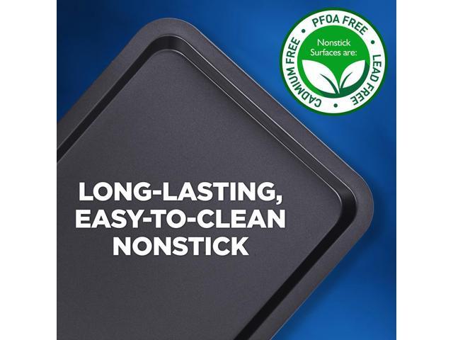 NutriChef 3-Piece Nonstick Cookie Sheet Baking Pan - Professional Quality Kitchen Cooking Non-Stick Bake Trays with Black Coating - NCZK3B