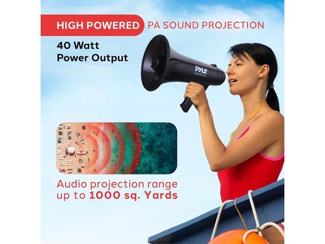 Pyle 40W Megaphone with Aux/MP3 Input Talk, Siren & Music Modes, Handheld Microphone - PMP43IN