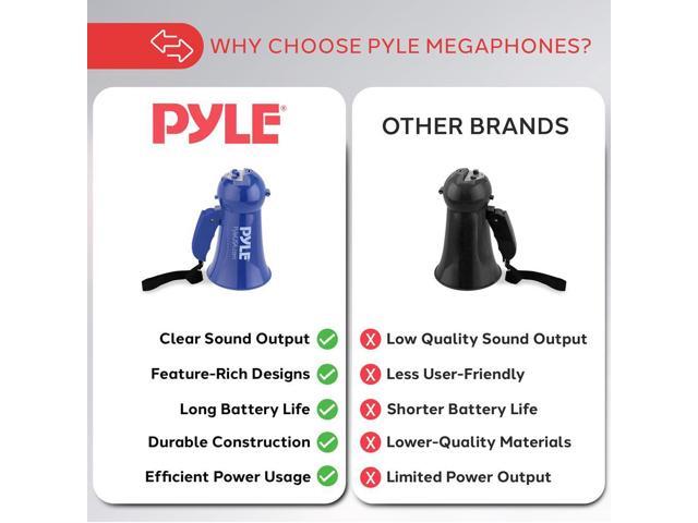 Pyle 15W Portable Megaphone with Built-in Microphone Lightweight, Record & Siren Function - PMP18