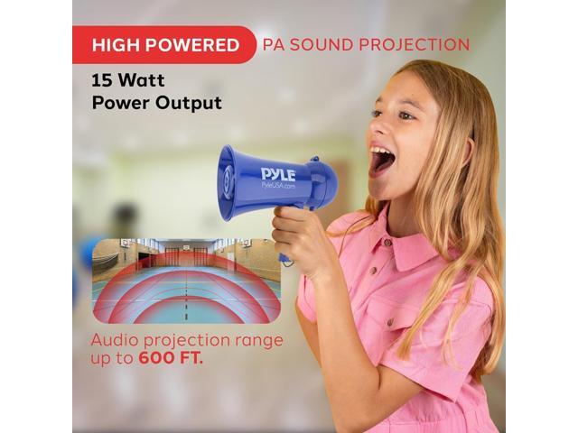 Pyle 15W Portable Megaphone with Built-in Microphone Lightweight, Record & Siren Function - PMP18