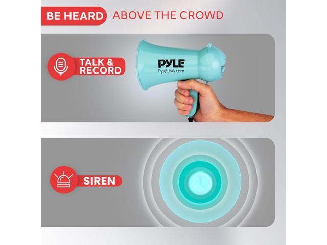 Pyle 15W Portable Megaphone with Built-in Microphone Lightweight, Talk & Siren Modes - PMP15