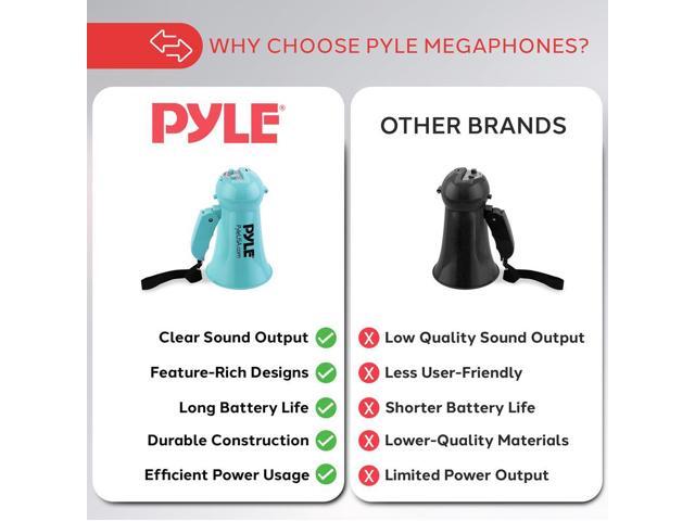 Pyle 15W Portable Megaphone with Built-in Microphone Lightweight, Talk & Siren Modes - PMP15