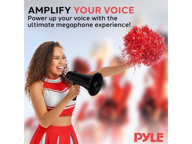 Pyle PMPRA213BK Portable Speaker Bullhorn Megaphone with Siren, 20-Watt, Aux Input, Black